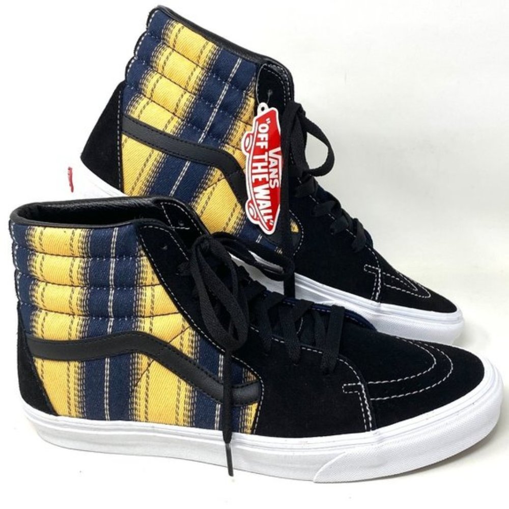 💖MEGA SALE💖VANS SK8-HI Denim Men's Stripes s Black Suede Canvas VN0A4BV6TRM - Picture 1 of 10
